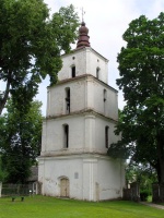 XVIII a. statyta Dusetų bažnyčios varpinė